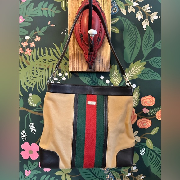 Gucci Handbags - Gucci 💚❤️💃 Sherry Line Web Canvas Bag
